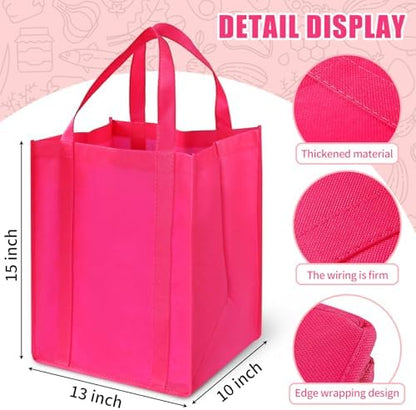 12 Pack Heavy Duty Reusable Grocery Bags - Large Shopping Totes Reinforced Handles, Holds 40 lbs, Foldable and Washable (Black)