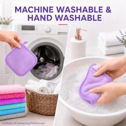 Sukh Makeup Remover Cloth - 7PCS Reusable Makeup Remover Pads, Microfiber
