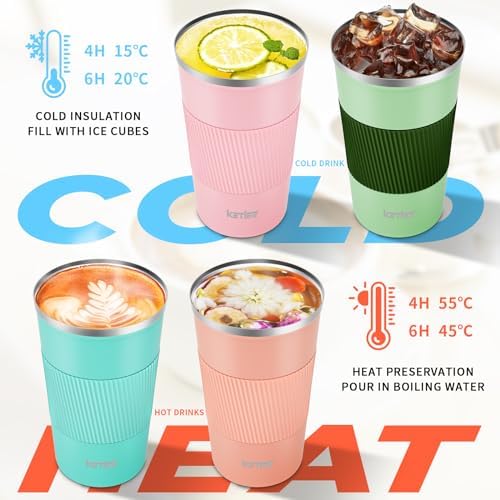 KETIEE 12oz Travel Mug, Insulated Coffee Cup with Leakproof Lid