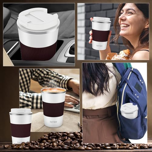 KETIEE Travel Coffee Mug 12oz: Reusable Coffee Cup with Leakproof Lid