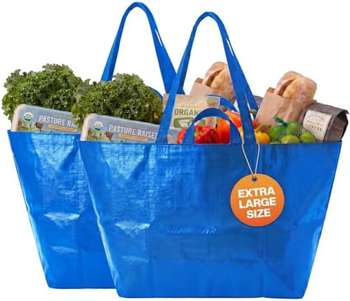 DURASACK Haul-It-All Extra-Large Reusable Shopping Bag, Blue, Pack of 2