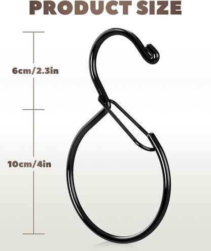 6 Pack Belt Hanger, Tie Hanger & Belt Organizer, Waterproof Belt Hanger for Closet, Ties, Scarves, Bags & Accessories, Keeps Closet Neat & Organized, Black