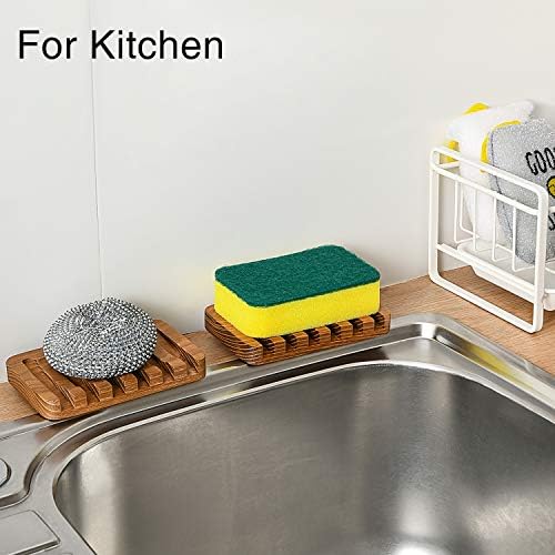 Wooden Soap Dishes for Bathroom Shower,Teak (2P)