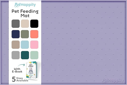 Dog Food Mat - 24x15 Raised Edges Dogs Mat for Food and Water Prevent Spill, Waterproof Cat Food Mats Protect Floors, Easy Clean Dog Bowl Mats for Food and Water, Silicone Pet Feeding Placemats