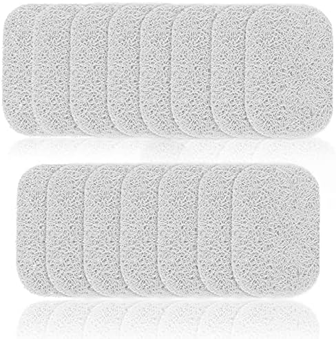 15 Piece Soap Savers Pads - White BPA Free Holder for Bar Soap, Non-Slip Self Draining Dish, Lift for Shower, Kitchen, Bathroom - Tray Bulk Accessories