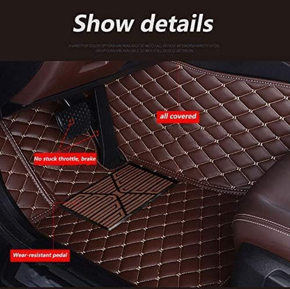 Custom Floor Mats for Cars，Luxury Full Coverage All Weather Car Floor Mats，Leather Car Mat Set ， Floor Mats for 99% of Cars, Trucks & SUVs (Blue-Green)