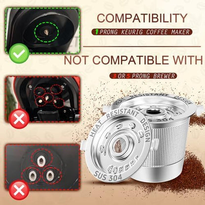 6 Pack Reusable K Cups Coffee Pods for Keurig 1.0