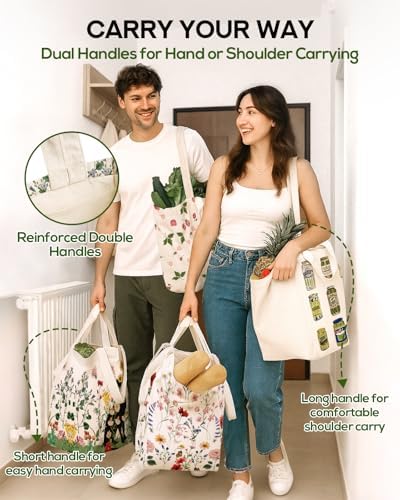 Miss Adola Cute Extra Large Canvas Grocery Tote Bag