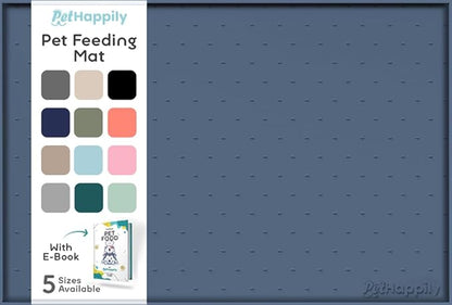Dog Food Mat - 28x18 Raised Edges Dogs Mat for Food and Water Prevent Spill, Waterproof Cat Food Mats Protect Floors, Easy Clean Dog Bowl Mats for Food and Water, Silicone Pet Feeding Placemats