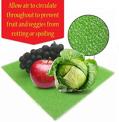 Dualplex® Fruit & Veggie Life Extender Liner – Fridge Drawer Liners Washable | Refrigerator Liner Mats Reusable | Crisper Keeps Produce Fresh Longer Air Circulating (6 x 24 inches (4 pack))