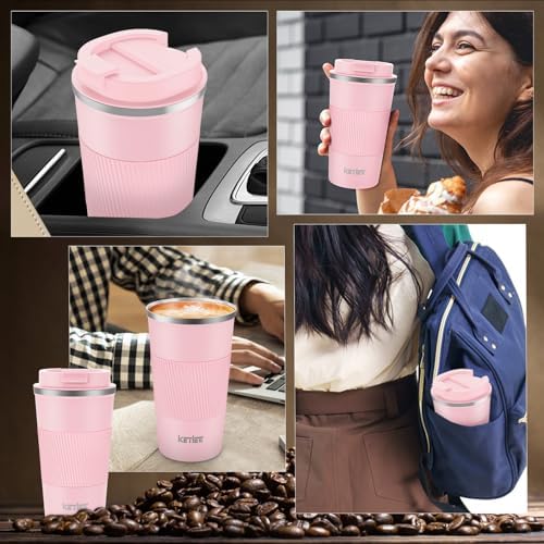 KETIEE 12oz Travel Mug, Insulated Coffee Cup with Leakproof Lid