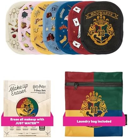 The Original MakeUp Eraser 7-Day Set, Erase All Makeup with Just Water, Including Waterproof Mascara, Eyeliner, Foundation, Lipstick, Sunscreen, and More! Harry Potter, 7ct