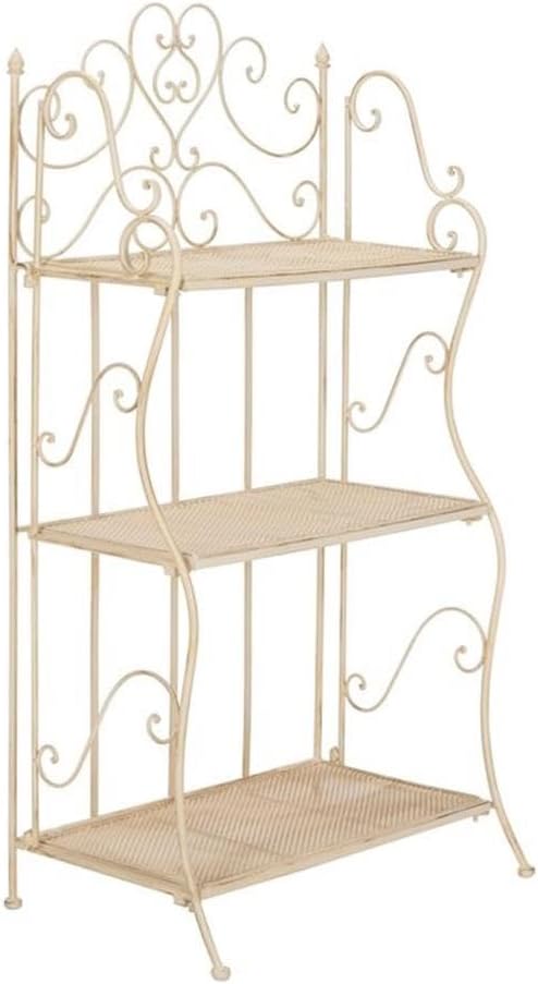 SAFAVIEH PAT5022A Outdoor Collection Torus Pearl White 3-Tier Shelf