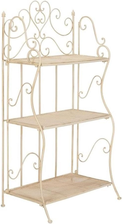 SAFAVIEH PAT5022A Outdoor Collection Torus Pearl White 3-Tier Shelf
