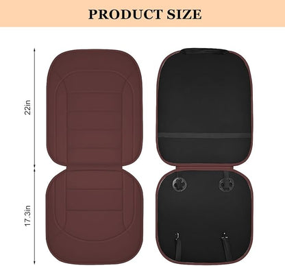 Car Seat Cushion, Leather Soft Breathable Non-Slip Vehicle Front Driver Seat Cover Pad, Comfortable Auto Interior Chair Protector Cushion, Universal for Truck SUV Sedan (Coffee)