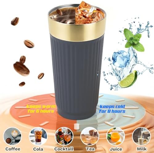 Vacuum Insulated Stainless Steel Travel Coffee Mug,Leak Proof Cup with Lid