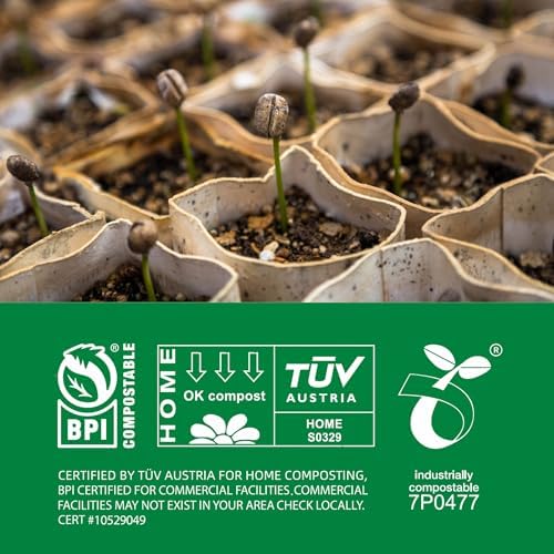 Compost Bags Small Trash Bags 2.6 Gallon, Extra Thick, US BPI ASTM D6400 Certified Compostable Food Scrap Kitchen Waste Bags, 100 Count
