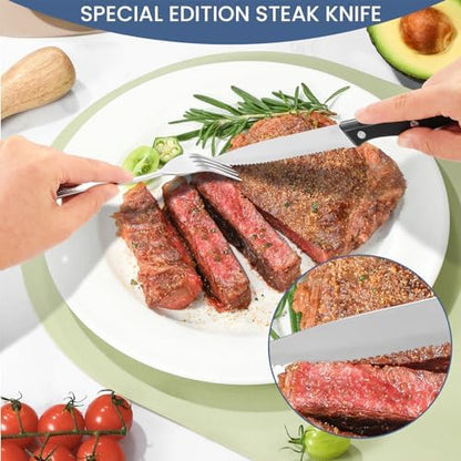 INKULEER Travel Cutlery, Portable Cutlery Set | Portable Silverware Set, 18/8 Stainless Steel Lunch Reusable Travel Cutlery Set, Fork and Spoon/Knife Set for Camping | Full-size camping cutlery set.