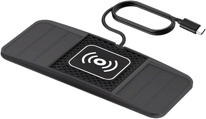 Wireless Charging Pad for Car for Ford F-150 Lightning 2022-2025, DIY Trim-to-Fit Slim Non Slip Fast Charger Car Wireless Charging Pad 30CM Cable,A&30cm Type-C Plug Cable