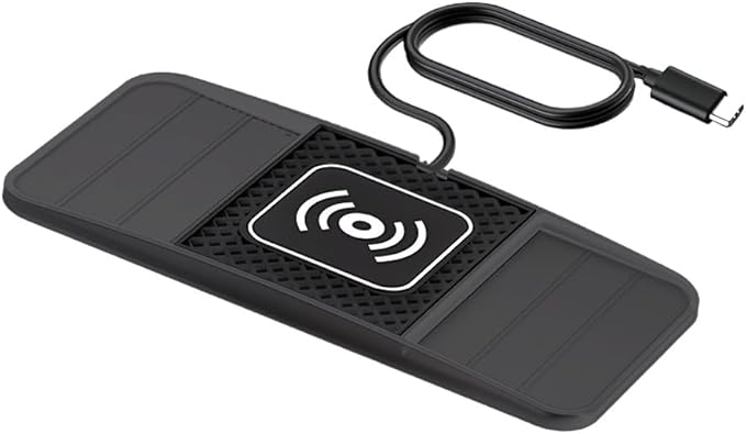 Wireless Charging Pad for Car for Kia K5 2021-2026, DIY Trim-to-Fit Slim Non Slip Fast Charger Car Wireless Charging Pad 30CM Cable,A&30cm Type-C Plug Cable