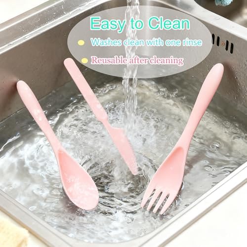 Wheat Straw Portable Cutlery Set Reusable Knife Fork Spoon Tableware