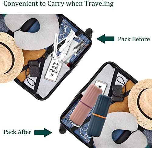2Pcs Travel Toothbrush Cup Case, Portable Toothbrush Holder Case for Traveling, Camping, Business Trip and School, Plastic Toothbrushes Toothpaste Set with Two Colors (Navy blue and Lotus color)