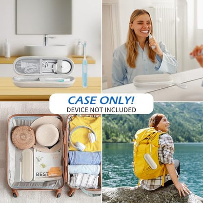 Toothbrush Travel Case for Oral B/Oral-B Pro 1000 1500 5000 7000 & Philips Sonicare 4100 1100 5300 5100 6100/iO Electric Toothbrush, Hard Protective Storage Bag (Starlight case&toothbrush cap)