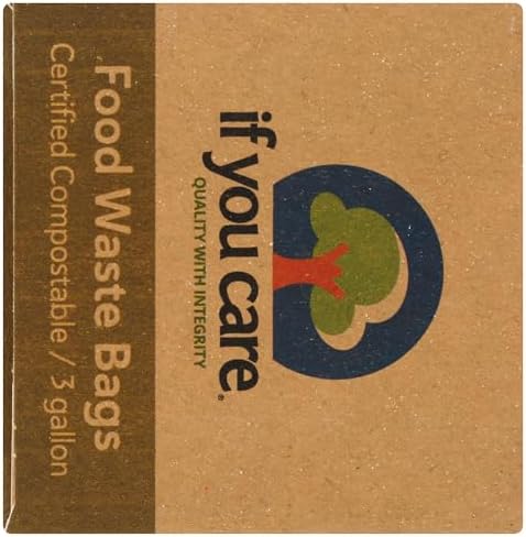 If You Care Compostable Trash Bags for Food Scraps, Kitchen Waste, Garbage – 30 Count, 3 Gallon – Certified Compostable, Non Plastic, Disposable