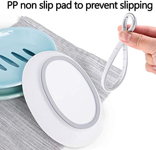 WYOK 2-Pack Soap Dish Plastic Soap Holder with Drainage for Shower (Blue)