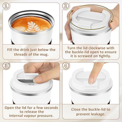KETIEE Travel Coffee Mug 12oz: Reusable Coffee Cup with Leakproof Lid