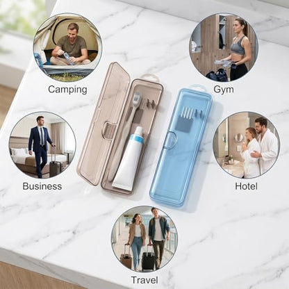 SynHHergyx 2 Pack Travel Toothbrush Holder Tooth Brush Case