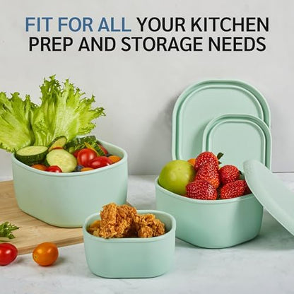 ISSEVE 12Pcs/Set Nesting Silicone Food Storage Containers with Lids