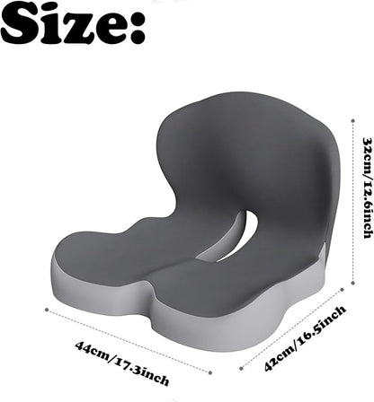 Back and Seat Cushion, Car Seat Cushion for Cars with Lumbar Support,Seat Cushion for Truck Driver, Ergonomic Memory Foam Non Slip Seat Skin with Back Support for Office Chair, Car Seat (B Type)