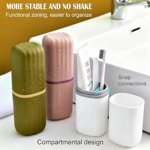 Travel Toothbrush Holders, 2-in-1 Toothbrush Travel Case