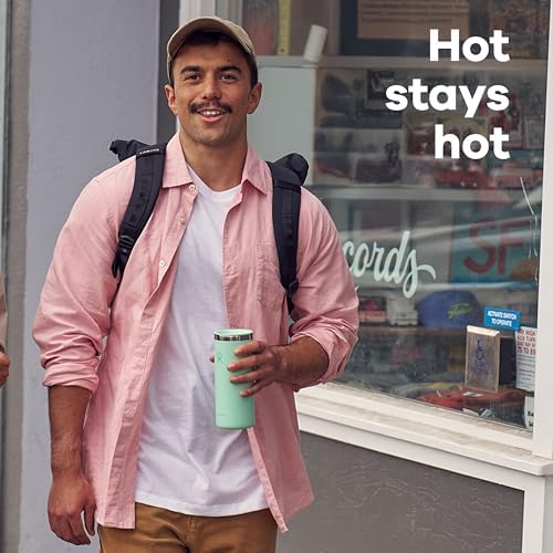 Hydro Flask Travel Coffee Cup – Insulated Stainless Steel, Non-Spill, Leak Proof To-Go Tumbler 20 Oz Mermaid Green