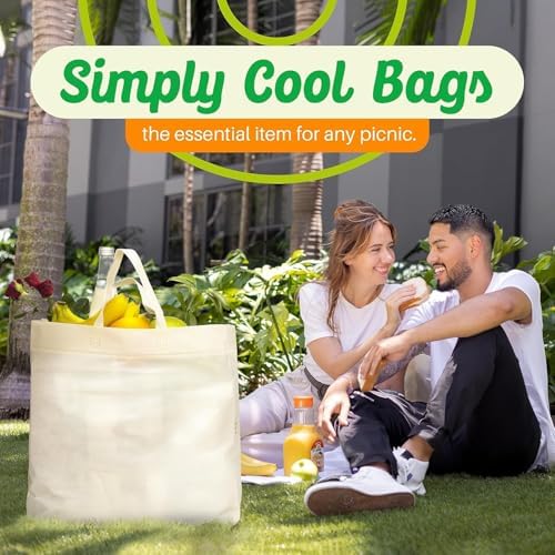 Simply Cool 400 Pack Reusable Grocery Bags, Medium Tote Bags Bulk, Cream