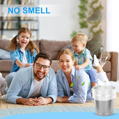 Inwaysin 1.2 Gallon 200 Pcs Small Trash Bags Bathroom Garbage Bags, Clear White Office Waste Basket Liners Compost Bags for Kitchen, Office, Pet Litter, Car, 5-6 Liter