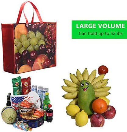 FENELY 6 Pack Reusable Grocery Bags for Shopping, Foldable Large Tote Bags Heavy Duty, Eco-Friendly Ripstop Waterproof
