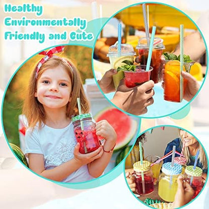 Meanplan 4 Sets Reusable Straws Travel Case Brush Silicone,Fresh Color
