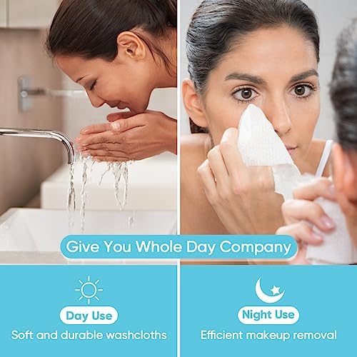 Orighty Disposable Face Towel, Biodegradable Clean Facial Towels, Super Soft Makeup Remover Wipes, Absorbent Facial Wash Cloth for Makeup Removing, Facial Cleansing, Nursing, Outdoor, 600 Count