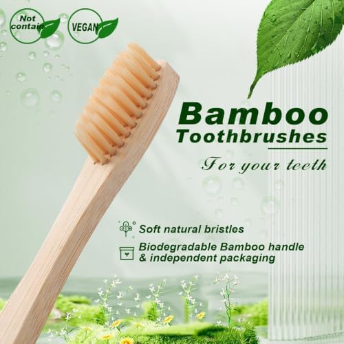 Sieral 480 Pcs Bamboo Toothbrushes Bulk, Soft Bristle Bamboo Toothbrush