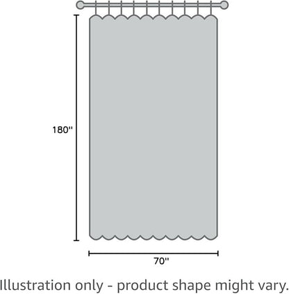 N&Y HOME Waterproof Fabric Clawfoot Tub Shower Curtain 180 x 70 inch All Wrap Around, 36 Hooks Included, Breathable Fabric, Machine Washable, White, 180x70