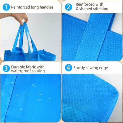 FF Sgdfc14 Pack Reusable Grocery Totes, Heavy Duty with Reinforced Handles, Foldable Large Capacity for Shopping (Multicolor)