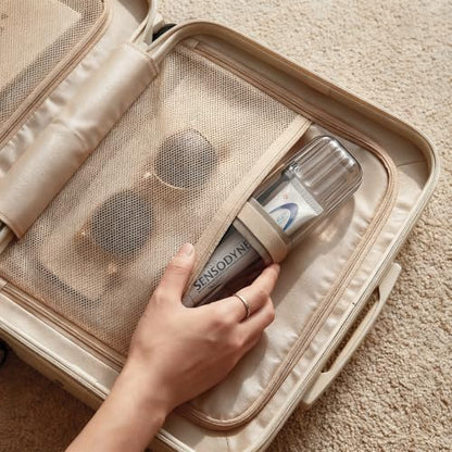 Large Enclosed Toothpaste and Toothbrush Travel Case with Rinse Cup