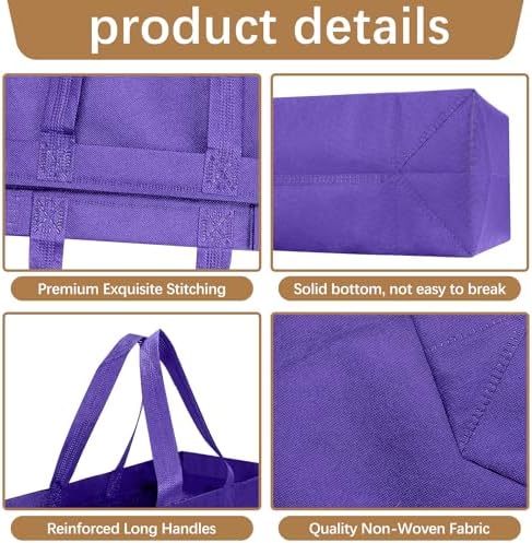 Reusable Grocery Bags 12.6 * 6.3 * 11.8 in - Non Woven Totes Bag with Reinforced Handles, Shopping Bags Bulk