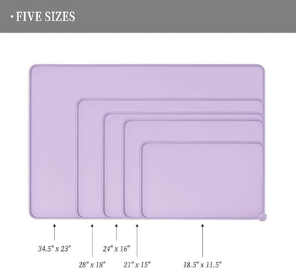 Reopet Waterproof Pet Feeding Mat with High Raised Edges, Heavier and Thicker Placemats for Cat Dog Water Bowl with BPA Free, Dogs Cats Food Mats for Messy Drinkers to Prevent Spill and Protect Floors