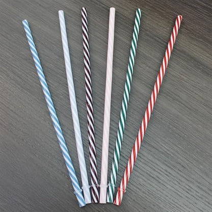24-Pack, Reusable Straws - Candy Cane, Plastic Straws Reusable, BPA Free, Dishwasher Safe, Multicolor, Replacement for Tumblers, Fits 20oz 30oz 40oz