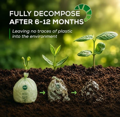 ANECO 8 Gallon Compostable Kitchen Food Waste Bags, 30 Count