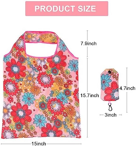 Reusable Floral Grocery Bag 35 Pack Foldable Machine Washable Bag
