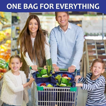 25 Pcs Reusable Tote Bag with Handles Bulk 16.1'' x 6.3'' x 11.8'' Extra Large Non Woven Grocery Shopping Bags for Shop Events Boutiques Retail Store(Navy)